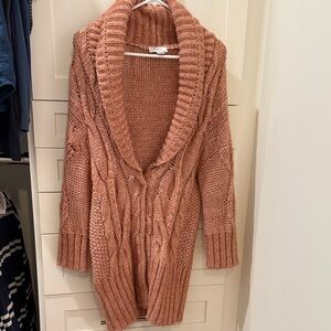 LOFT Cable Knit Cardigan - Pink